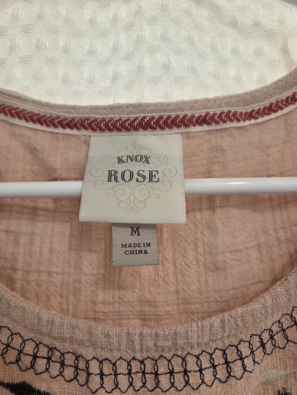 Knox Rose Dusty Pink 100% Cotton Embroidered Tiered Dress - Picture 2 of 4
